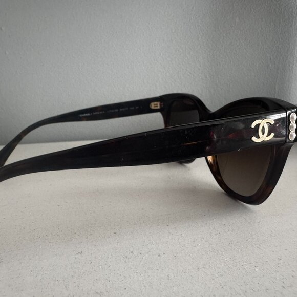 Chanel sunglasses 5482-h-a c.1716/s6 black cat tortoise shell - Picture 3 of 7